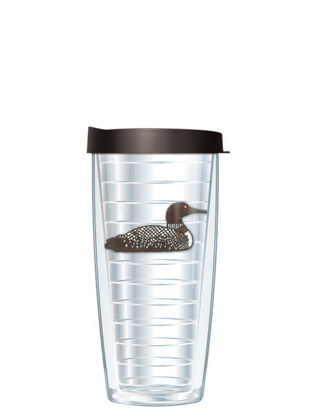 16oz Short Tumbler - Loon Patch without lid 01-619