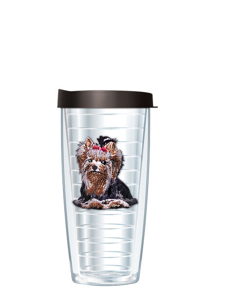 16oz Tumbler - Yorkie Patch w/ Black Lid 02-707