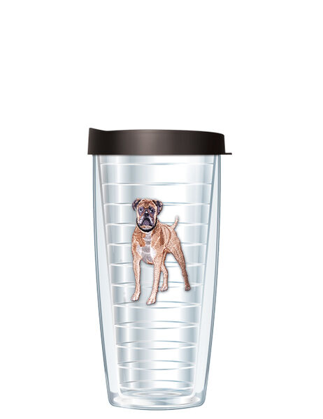 22oz Tumbler - Boxer Dog Patch w/ Black Lid 08-708