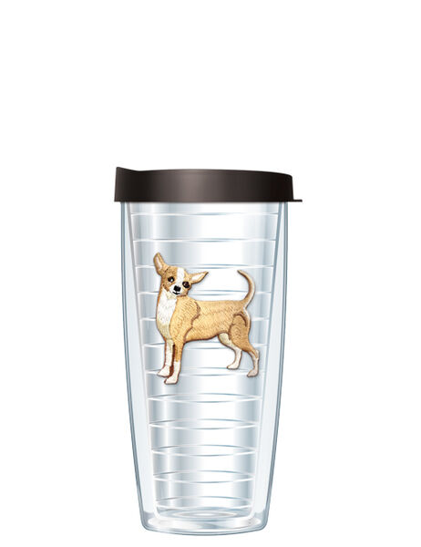 16oz Short Tumbler - Chihuahua Patch without lid 01-710