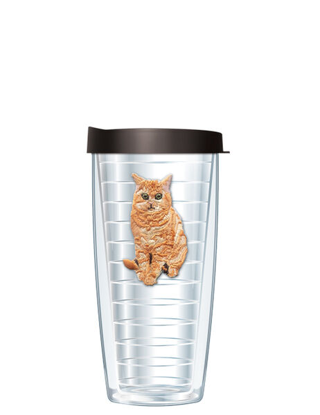 28oz Mega Tumbler - Tabby Cat Patch w/ Black Lid H2-714