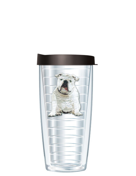 22oz Tumbler - Bulldog Patch w/ Black Lid 08-717