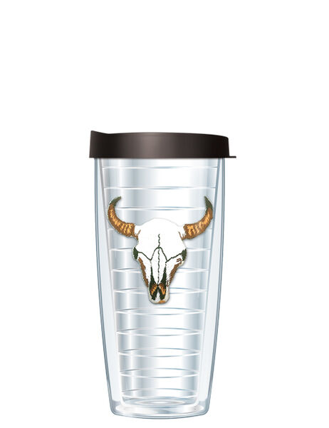 28oz Sport Tumbler - Buffalo Skull Patch w/ Gray Lid ST-913