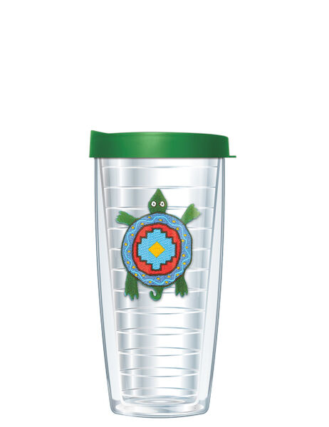 16oz Short Tumbler - Tribal Turtle Patch without lid 01-921