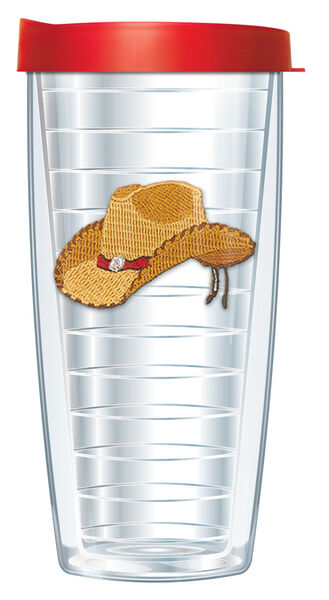 28oz Mega Tumbler - Cowboy Hat Patch w/ Red Lid H2-929