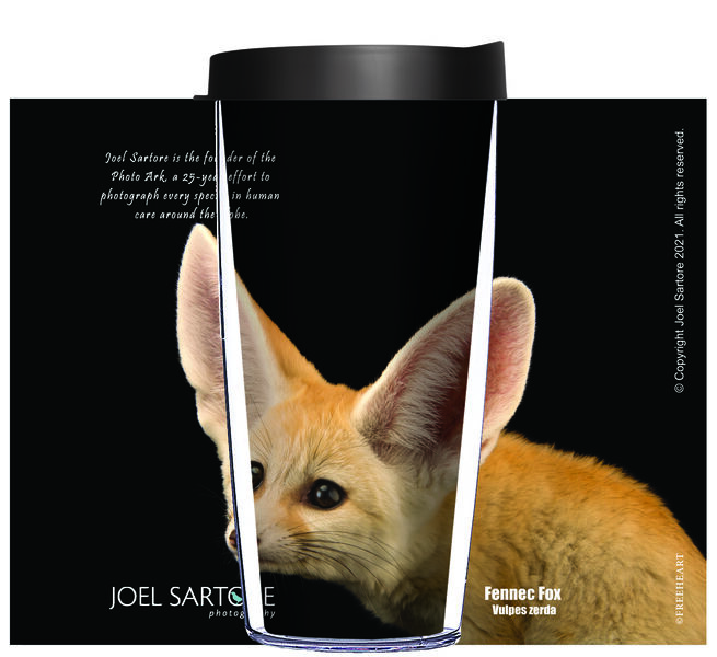 18oz Handle Mug - Fennec Fox w/ Black Lid 06-ANI004-00117