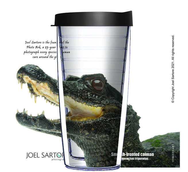 16oz Tumbler - Smooth Fronted Caiman w/ Black Lid 02-ANI013-00214