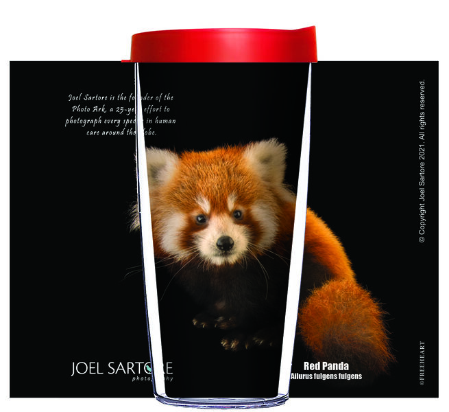 22oz Tumbler - Red Panda w/ Red Lid 08-ANI058-00066