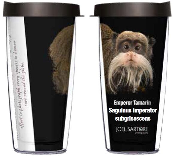 18oz Handle Mug - Emperor Tamarin w/ Black Lid 06-ANI106-00053