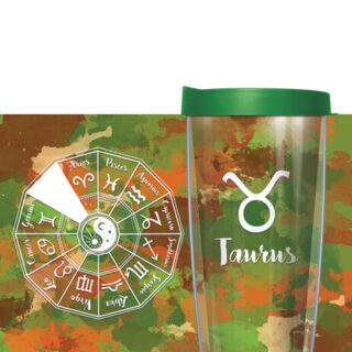 16oz Short Tumbler - Astrology Signs Taurus without lid 01-AST2