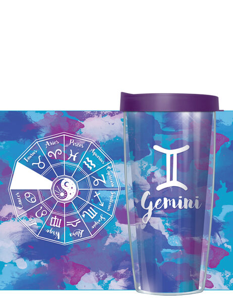 22oz Tumbler - Astrology Signs Gemini w/ Navy Lid 08-AST3