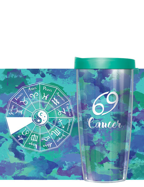 28oz Sport Tumbler - Astrology Signs Cancer w/ Gray Lid ST-AST4