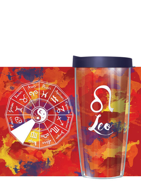 28oz Sport Tumbler - Astrology Signs Leo w/ Gray Lid ST-AST5