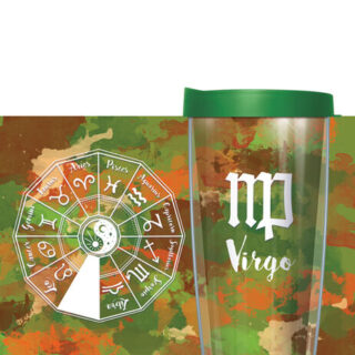 22oz Tumbler - Astrology Signs Virgo w/ Emerald Green Lid 08-AST6