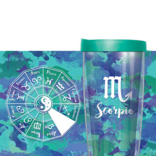 16oz Tumbler - Astrology Scorpio w/ Teal Lid 02-AST8