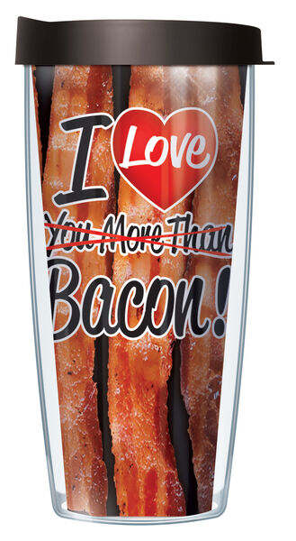 22oz Tumbler - I Love Bacon w/ Black Lid 08-BACMTB