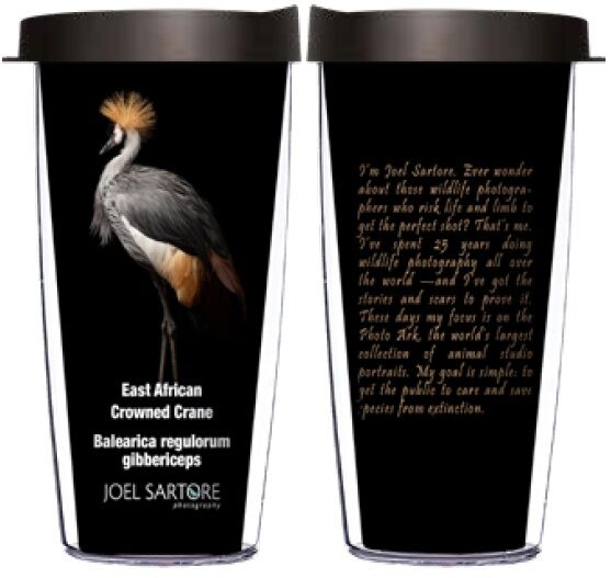 16oz Short Tumbler - East African Crowned Crane without lid 01-BIR003-00425