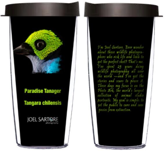 18oz Handle Mug - Paradise Tanager w/ Black Lid 06-BIR062-00015