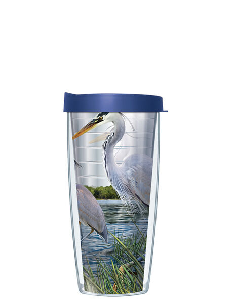 28oz Mega Tumbler - Great Blue Heron w/ Blue Lid H2-BIR13