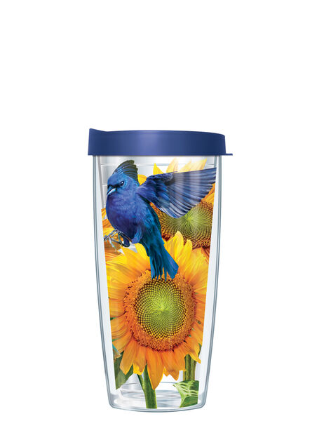 16oz Short Tumbler - Indigo Bunting without lid 01-BIR16