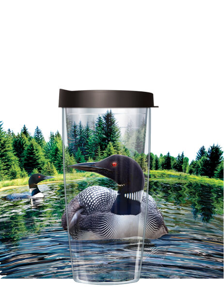 16oz Tumbler - Loon w/ Black Lid 02-BIR17