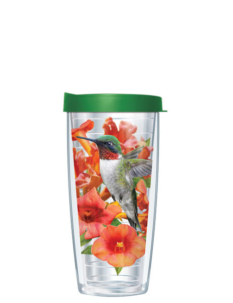 18oz Handle Mug - Hummingbird w/ Black Lid 06-BIR4