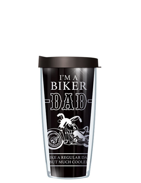 16oz Tumbler - Biker Dad w/ Black Lid 02-BKD