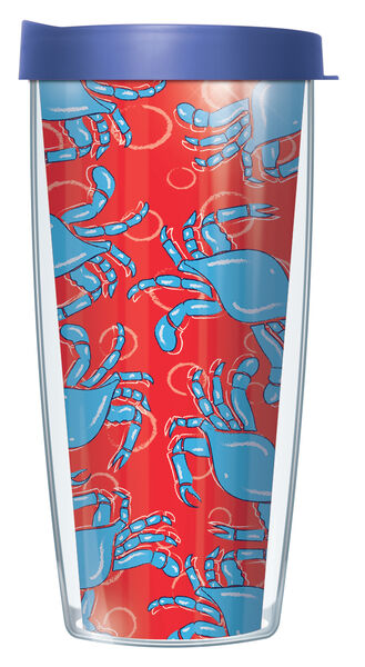 28oz Sport Tumbler - Blue Crabs w/ Gray Lid ST-BLC