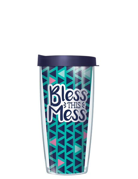 24oz Flareside Tumbler - Bless This Mess Triangles w/ Blue Lid 24F-BTM