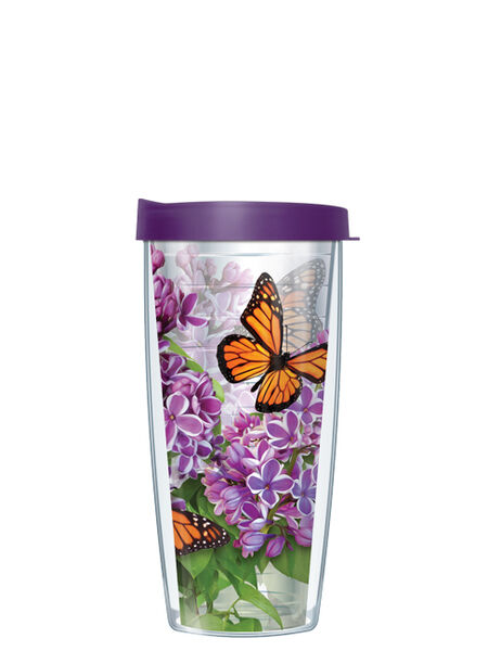 24oz Flareside Tumbler - Monarch Butterflies Purple w/ Black Lid 24F-BUT2