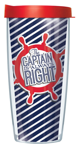 28oz Sport Tumbler - Captain Is Always Right Red w/ Gray Lid ST-CAP199