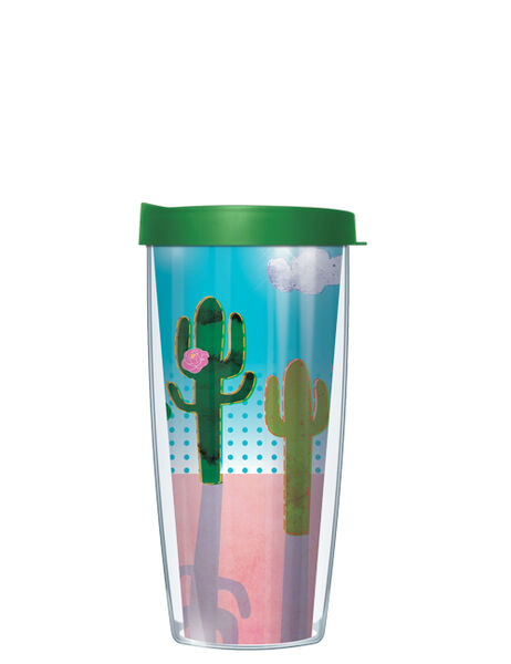 22oz Tumbler - Cactus Sunset w/ Emerald Green Lid 08-CAS