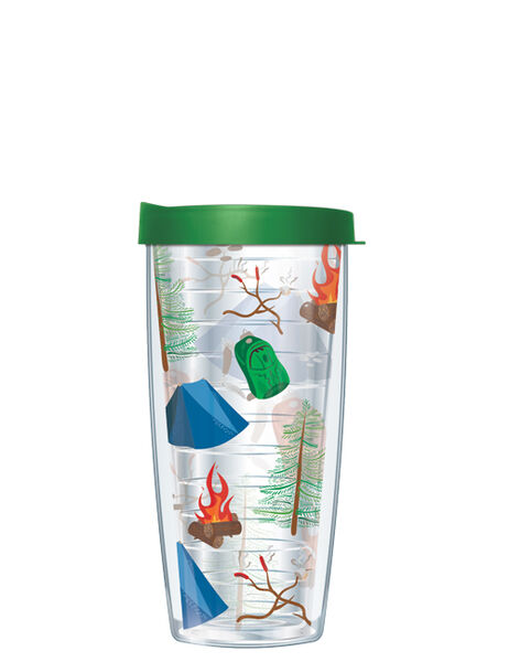 22oz Tumbler - Camping w/ Emerald Green Lid 08-CMP1