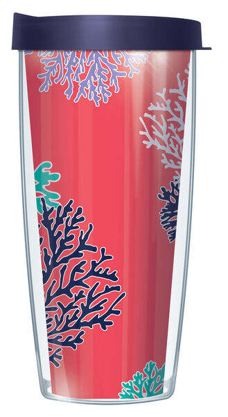 24oz Flareside Tumbler - Coral Color Background Coral w/ Red Lid 24F-COR1785