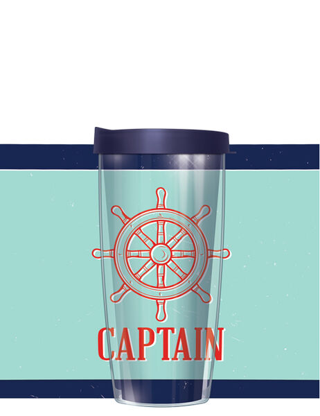 28oz Sport Tumbler - Captain on Teal w/ Gray Lid ST-CPT