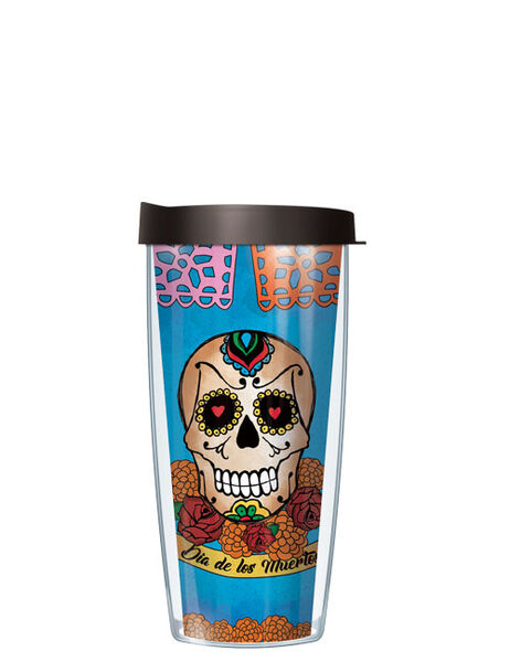 22oz Tumbler - D?a de Los Muertos w/ Black Lid 08-DLM