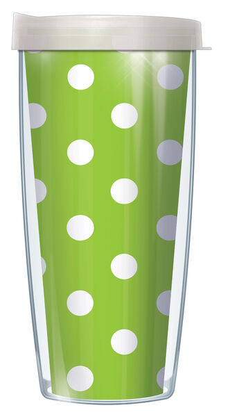 28oz Sport Tumbler - Marilyn's Dots on Green #375 w/ Gray Lid ST-DOT375