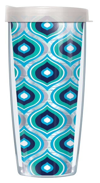 22oz Tumbler - Color Drop Teal-Clear w/ Clear Lid 08-DRP3-CL