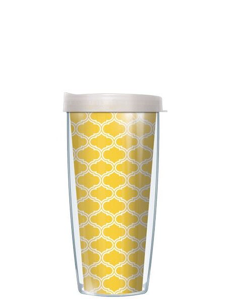 24oz Flareside Tumbler - Preppy Duofoil-Yellow 129 w/ Black Lid 24F-DUO129