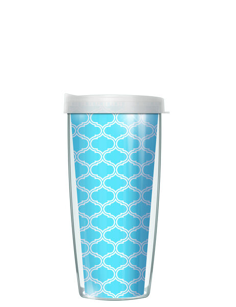 28oz Mega Tumbler - Preppy Duofoil-Blue 298 w/ Clear Lid H2-DUO298