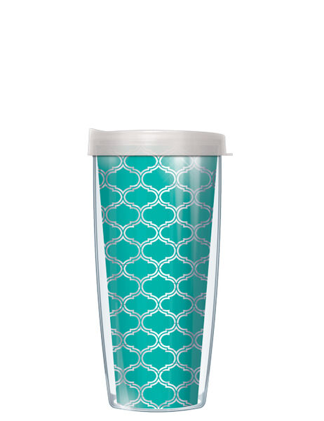 24oz Flareside Tumbler - Duofoil-Teal 3265 Clear w/ Black Lid 24F-DUO3265-CL