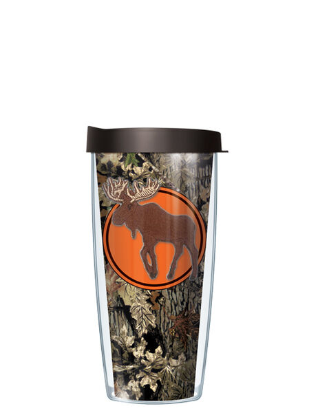 24oz Flareside Tumbler - Moose #615 on Fall Camo Wrap w/ Black Lid 24F-FCAM165-615