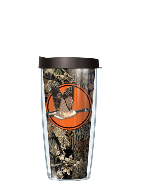 18oz Handle Mug - Goose #618 on Fall Camo Wrap w/ Black Lid 06-FCAM165-618