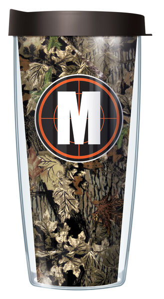 24oz Flareside Tumbler - Target Letter M on Fall Camo w/ Black Lid 24F-FCAM165LP-M