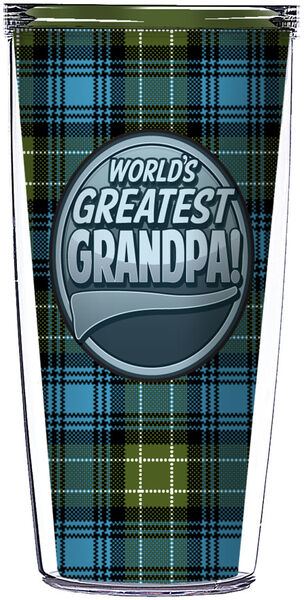 24oz Flareside Tumbler - Worlds Greatest Grandpa on Blue Flannel w/ Blue Lid 24F-FLA901GRD