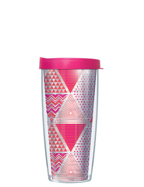 28oz Sport Tumbler - Geo Trinity-Pink w/ Gray Lid ST-GEO2