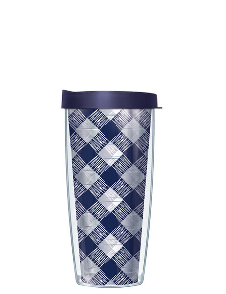 24oz Flareside Tumbler - Gingham-Navy w/ Blue Lid 24F-GIN655