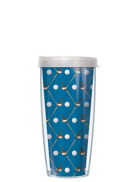 16oz Short Tumbler - Golf Clubs -Blue without lid 01-GLC2