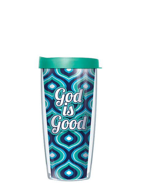 28oz Sport Tumbler - God Is Good Blue Color Drop w/ Gray Lid ST-GOD3