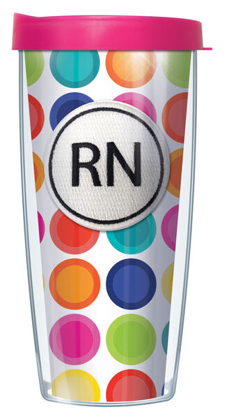 24oz Flareside Tumbler - RN #560 Patch on Happy Circles w/ Black Lid 24F-HAP-560